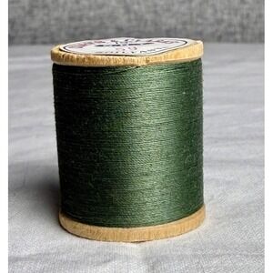 Vintage NEW Coats & Clark's 125 Yards #59 Scots Green‎ Thread Wooden Spool